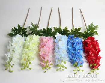 Gerçek dokunmatik / keçe yapay lateks Menekşe / sümbül çiçekler sahte Delphinium düğün dekoratif çiçek toptan 10 adet / grup