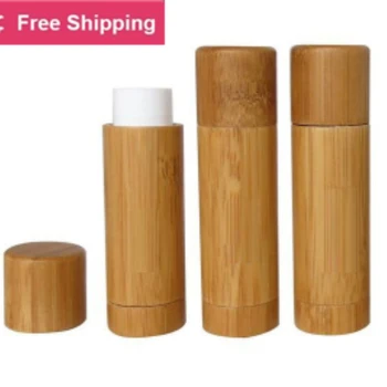 ücretsiz kargo 10/30/50/100 adet / grup 5 ml moda yüksek kaliteli 5 ml bambu tüpler ruj, 5 ml bambu balmumu tüpleri