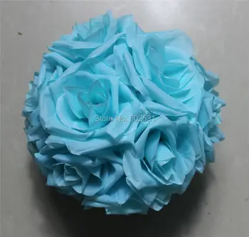 SPR Ücretsiz kargo Tiffany Mavi 15 CM*20 adet Pomander gül topu düğün öpüşme çiçek topu parti / ev dekorasyon çiçek