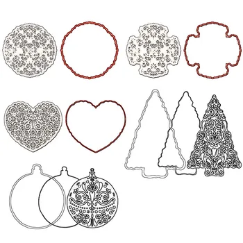 Noel ağacı Kalp Metal Kesme Ölür İçin DIY Scrapbooking Dekorasyon Kabartma Kart Craft Kalıp Kesim Yeni