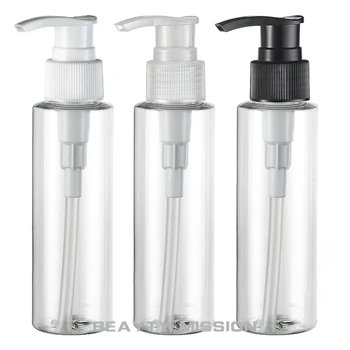 100 ML 48 adet / grup Şeffaf Spiral Losyon pompa şişesi, Plastik Kozmetik Konteyner, Boş Şampuan Alt şişeleme, örnek şişesi