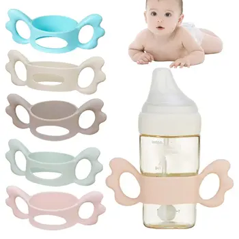 2 adet Kullanımlık Koruyucu su bardakları Bebekler Öğrenme kupa kılıfı Bebek şişe tutacağı İçme kulplu fincan