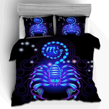 Oniki İşaretleri Nevresim çift kişilik yatak seti Takımyıldızı Kapak Çocuklar için Çocuk Astrolojik İşaretler Yıldızlı Gökyüzü yatak odası dekoru