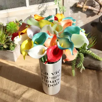 Mini Calla Yüksek Kaliteli yapay çiçekler ipek çiçek Simülasyon Sahte Bitki Düğün Ev Dekorasyon Malzemeleri