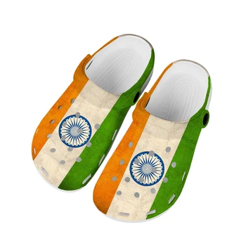 Hindistan Bayrağı Ev Takunya Özel su ayakkabısı Mens Womens Genç Hindistan Ayakkabı Bahçe Takunya Nefes Plaj Delik Terlik