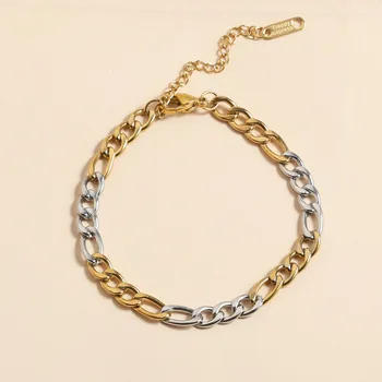 316L Paslanmaz Çelik zincir Bilezik kadınlar için altın gümüş Bilezik Bicolor ve Ekleme zincir Aksesuarları Ayarlanabilir