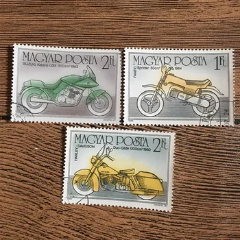 3 Adet/takım Macaristan Posta Pulları 1984 Motosiklet Kullanılan Posta İşaretli Posta Pulları Toplamak için