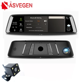 Asvegen 9.88 inç 4G WİFİ Bluetooth GPS Dikiz Aynası Standart 1600*400 HD Tam Ekran Android Araba 1080 P 140 Derece Kaydedici