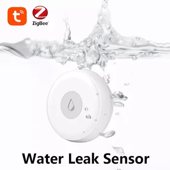 Tuya Zigbee Su Sensörü Akıllı Kaçak Dedektörü Sel Sensörü Kaçak Alarmı Desteği Zigbee Ağ Geçidi Akıllı Yaşam Ev Alarm Sistemi