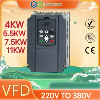 220V tek fazlı giriş 380 3 fazlı 11KW VFD değişken frekanslı mekanizma Dönüştürücü Motor Hız Kontrol Frekans Çevirici