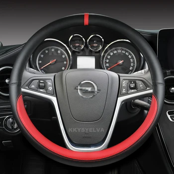 PU Deri Araba direksiyon kılıfı Opel Mokka 2013-2016 İçin Opel Insignia 2009-2013 Astra J 2010-2015 Meriva Oto Aksesuarları