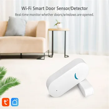 1 Takım Kablosuz Wifi Mini Akıllı Kapı Sensörü Alarm Ev Anti-hırsızlık Pencere Güvenlik Manyetik Dedektör