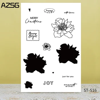 AZSG Güzel çiçekler Temizle Pullar DIY Scrapbooking / Kart Yapımı / Albümü Dekoratif Silikon Damga El Sanatları