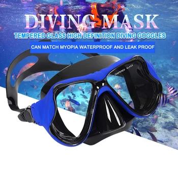 Tüplü şnorkelli dalış maskesi Profesyonel Şnorkel Gözlük Yetişkinler için Temperli Cam Yüzme Su Sporları Dalış Gözlükleri