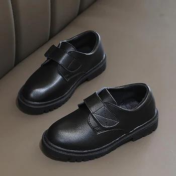 Moda Çocuk Ayakkabı Büyük Erkek Çocuk deri ayakkabı Resmi Günler Gösterisi Parti Siyah Zarif Yumuşak Alt Performans Ayakkabı