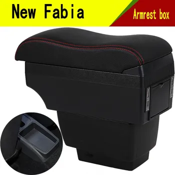 Yeni Fabia kol dayama kutusu, merkezi Mağaza içeriği Depolama skoda Fabia 3 kol dayama kutusu bardak tutucu küllük USB 2015-2017