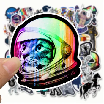 YENİ 50 Adet Fantezi Uzay Astronot Araba Çıkartmaları Yaratıcı Evren Bagaj Çıkartmaları Dizüstü Kaykay Graffiti Çıkartmalar