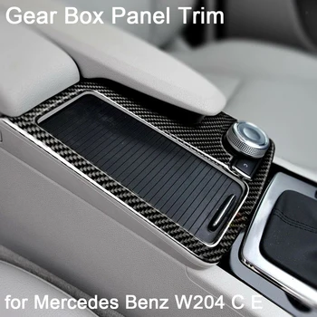 Karbon Fiber İç Vites Paneli Trim Dişli Kutusu Paneli Kapak Trim Sticker Dekorasyon için Mercedes Benz W204 C E