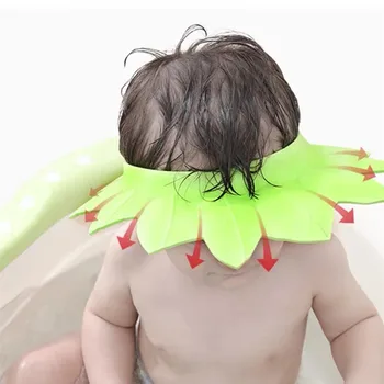 5 Adet / grup çocuk Akçaağaç Yaprağı Duş Başlığı Bebek Şampuanı Bebek Şampuanı Kap Su Geçirmez Kap Duş şapka