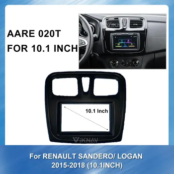 9 inç 2din araba radyo dashboard Kurulum çerçeve kiti RENAULT SANDERO Logan 2015-2018 İçin araba stereo paneli Araba GRİ SİYAH