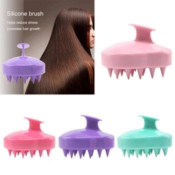 5 Renkler El Silikon Şampuan Masaj Fırçası Yıkama Duş Saç Tarak Mini Kafa Meridyen Masaj Tarak