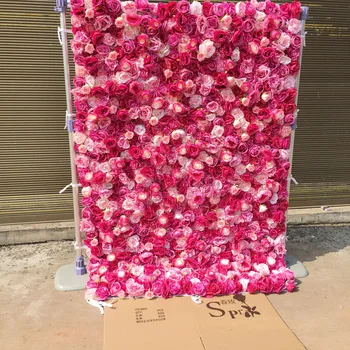 SPR 4ft tarafından 8ft sıcak pembe çiçekler duvar roll up duvar kemer masa koşucu yapay çiçek süslemeleri düzenleme ücretsiz kargo