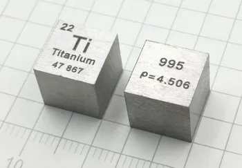 FANTU Saf Titanyum Blok 10mm / 25.4 mm Metal Ti Küp Numune Periyodik Tablo Elemanları 99.95% Titanyum Kübik Koleksiyonu Balık