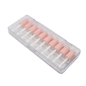 10 adet 4ml dudak parlatıcısı boş plastik tüpler Zarif mini şeffaf dudak parlatıcısı ambalaj kabı pembe mat kapaklı