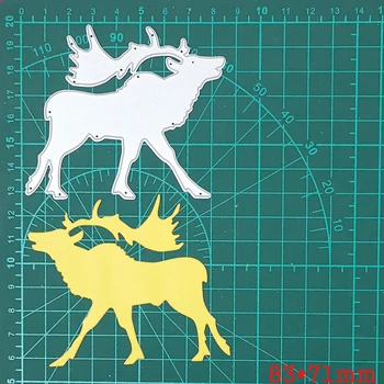 Noel Geyik / Uzun Elk Boynuzları Metal Kesme Ölür Damga Scrapbooking Şablonlar kendi başına yap kağıdı Albümü Kart Dekor Kabartma 2020 Yeni