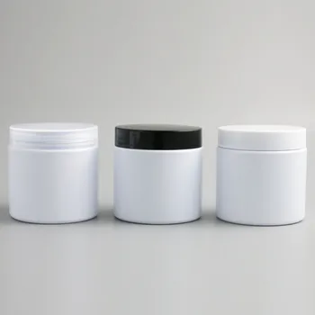 24x200g Boş Beyaz Kozmetik Krem Kapları krem kavanozu 200cc 200ml Kozmetik Ambalajı için Plastik Kapaklı Plastik Şişeler
