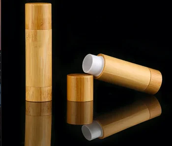 3ml 5ml DIY Bambu Boş Dudak Brüt Konteyner ruj tüpü Konteyner Dudak Balsamı Tüpleri 5g 3g Doğal Bambu ahşap ruj tüpü